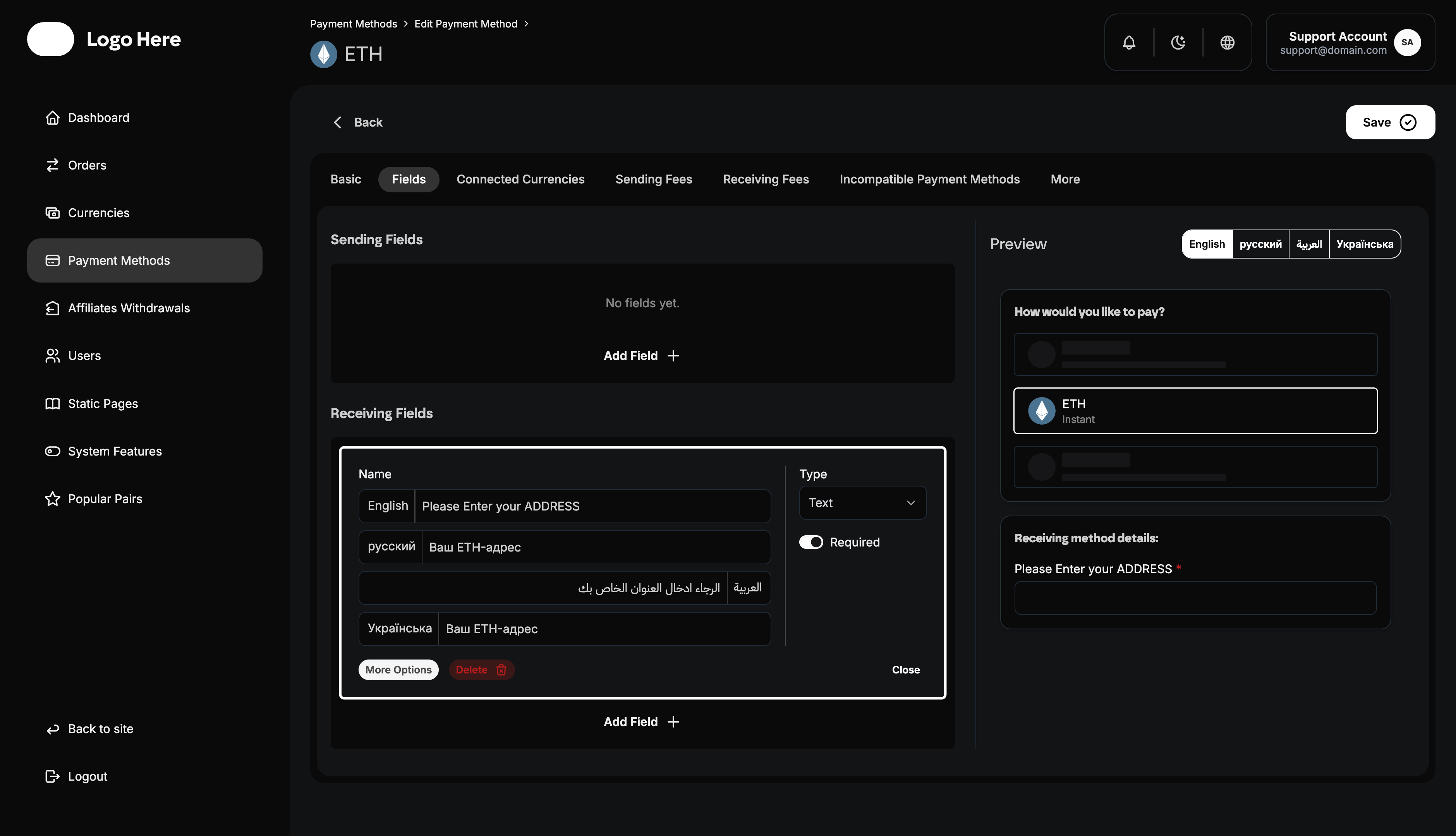 Admin Panel Dashboard
